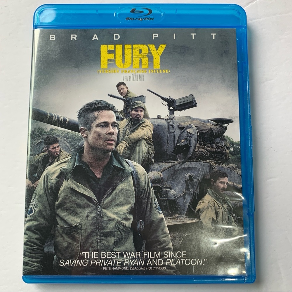 💙 Fury Blu-ray Disc Movie - Brad Pitt